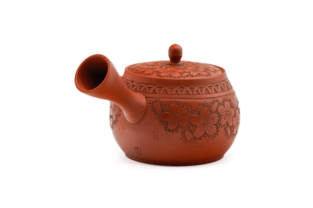 Cherry Blossom Engraved Tokoname Teapot - 340ml