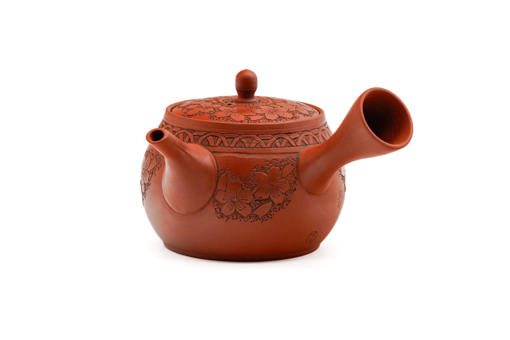 Cherry Blossom Engraved Tokoname Teapot - 340ml