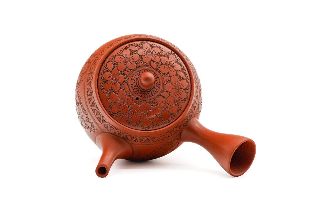 Cherry Blossom Engraved Tokoname Teapot - 340ml