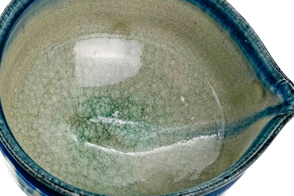 Blue-Green Ofuke Spouted Chawan