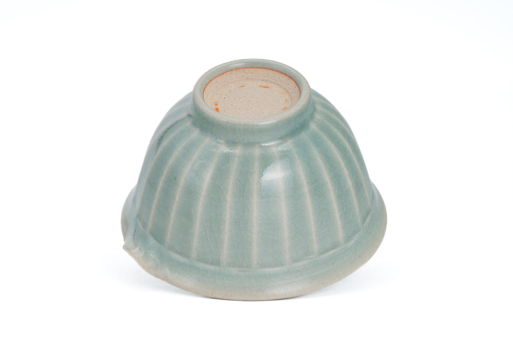 Celadon Faceted Spouted Matcha Bowl