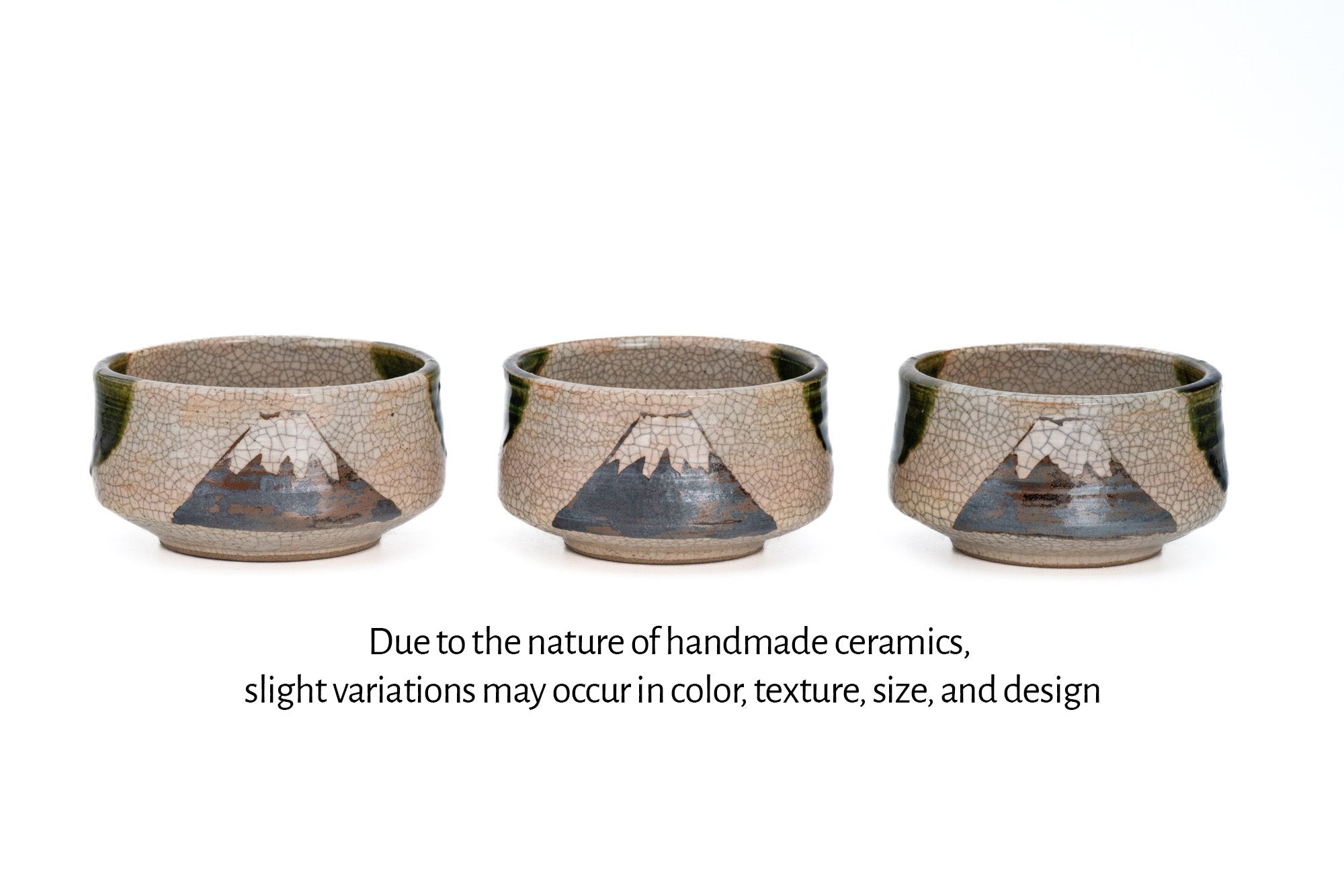 Mt. Fuji Ao-Oribe Chawan