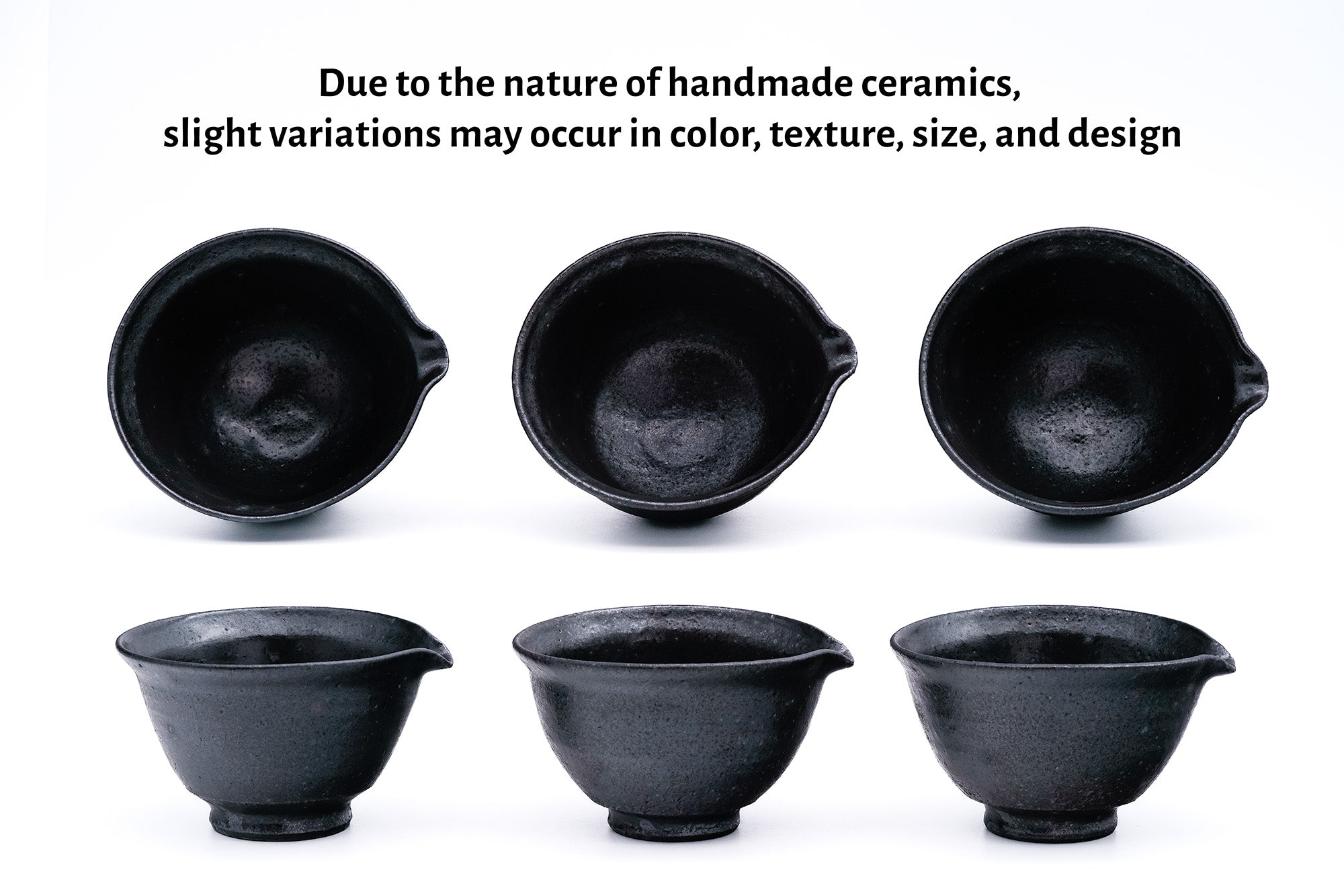 Black Matte Spouted Matcha Bowl - 150ml