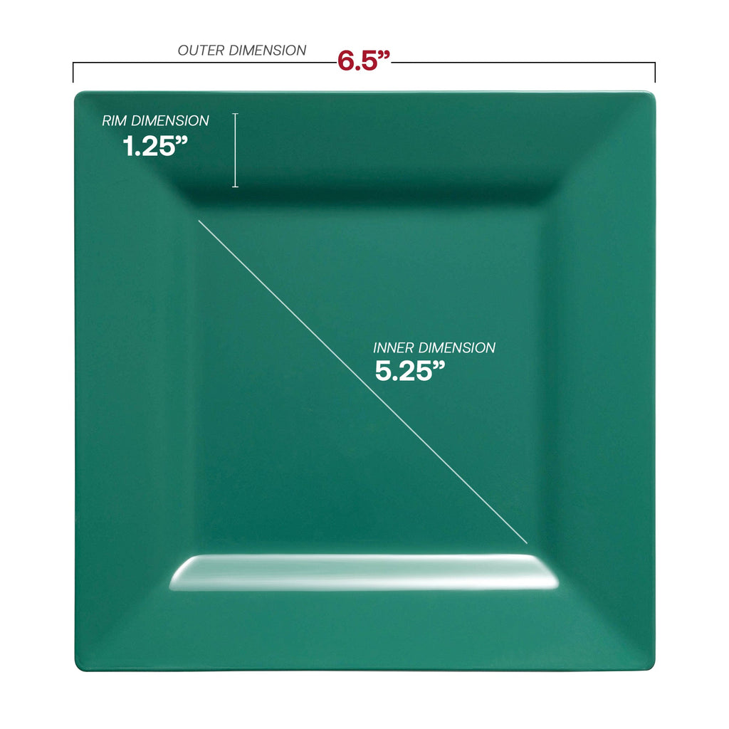 Hunter Green Square Plastic Plates Dinnerware Value Set