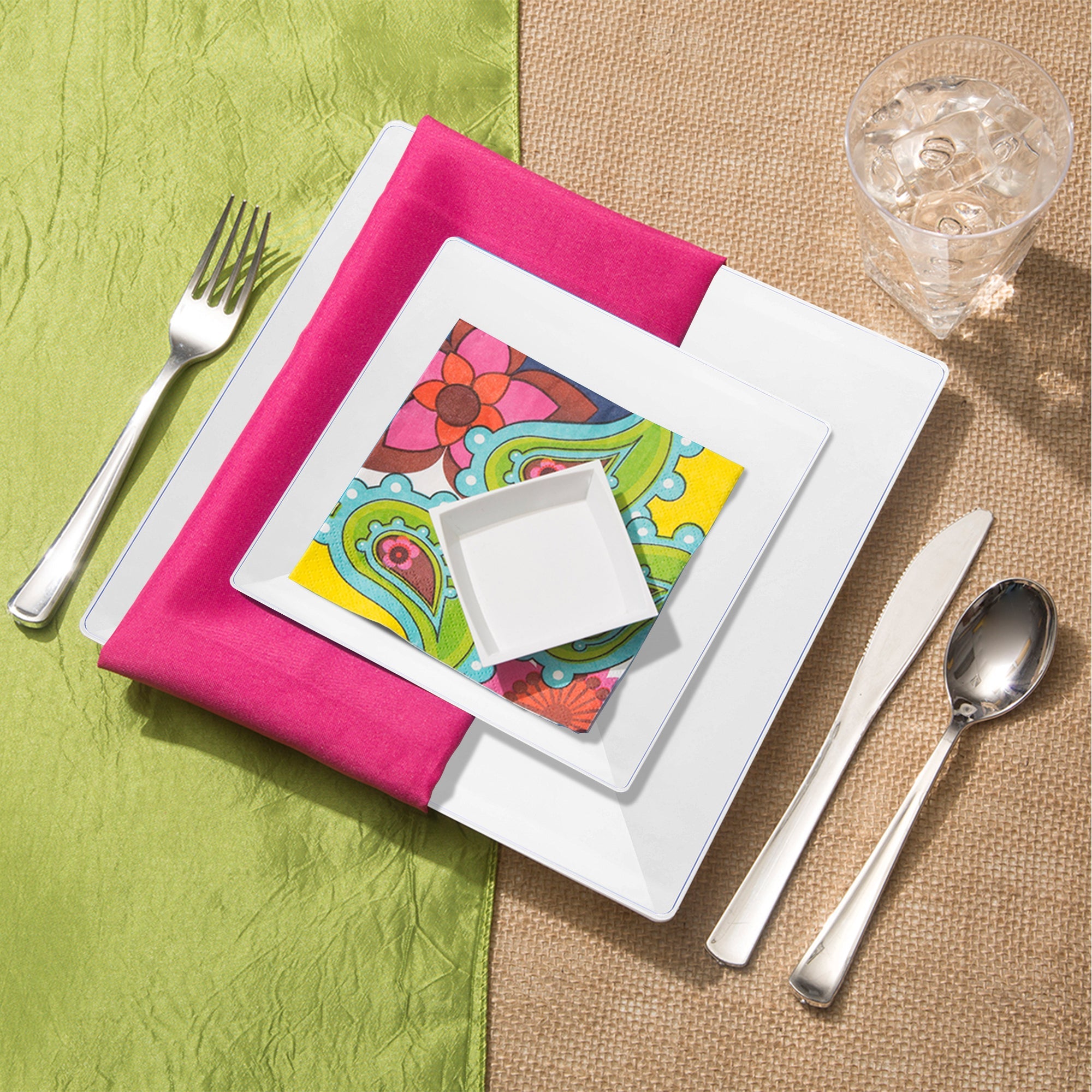 Clear Square Plastic Wedding Value Set