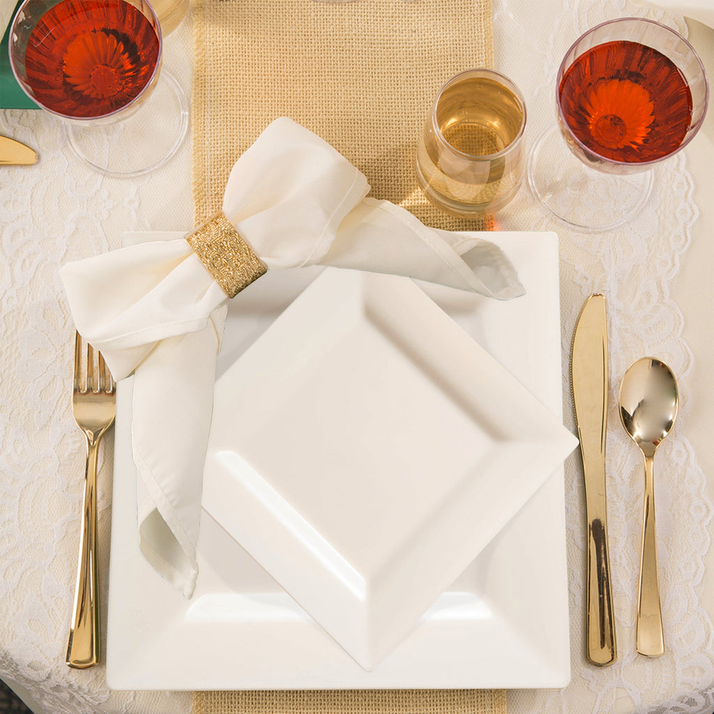 Ivory Square Plastic Wedding Value Set