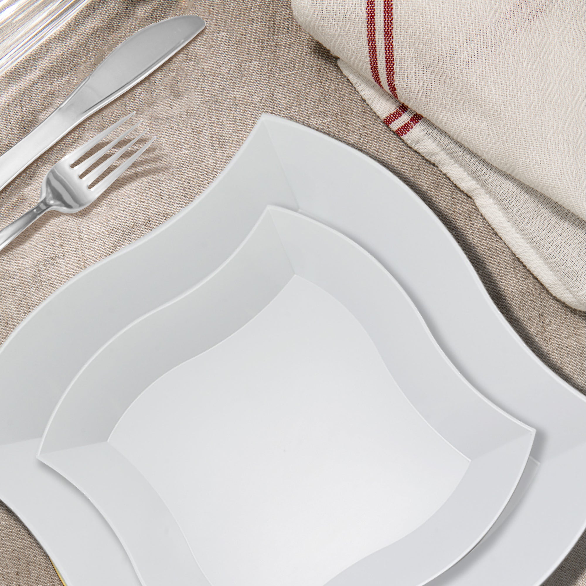 White Wave Plastic Wedding Value Set
