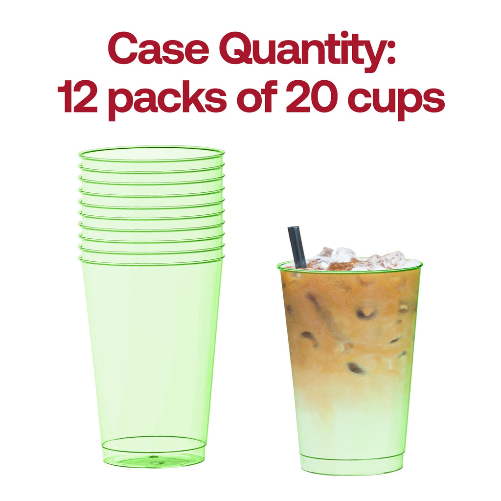 Clear Green Disposable Plastic Party Cups (12 oz. )