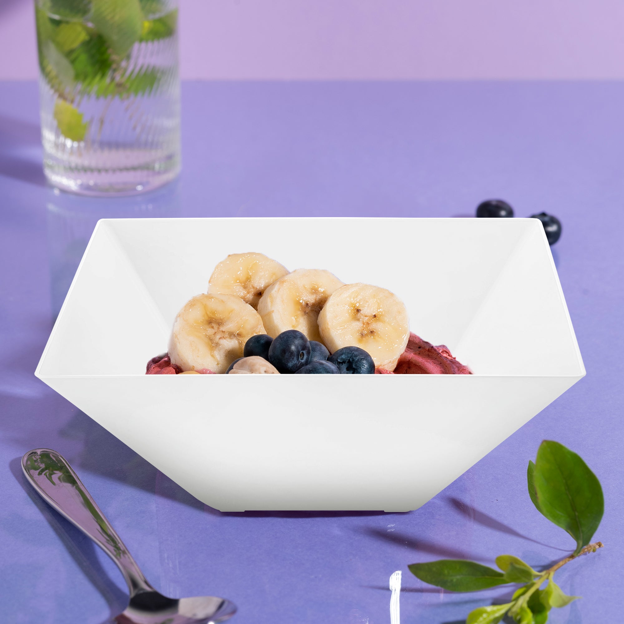 White Square Plastic Serving Bowls (3 qt.)