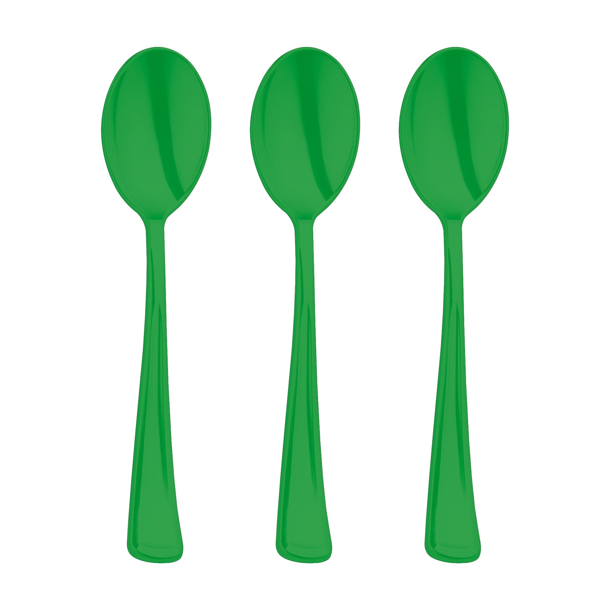 Green Disposable Plastic Party Spoons