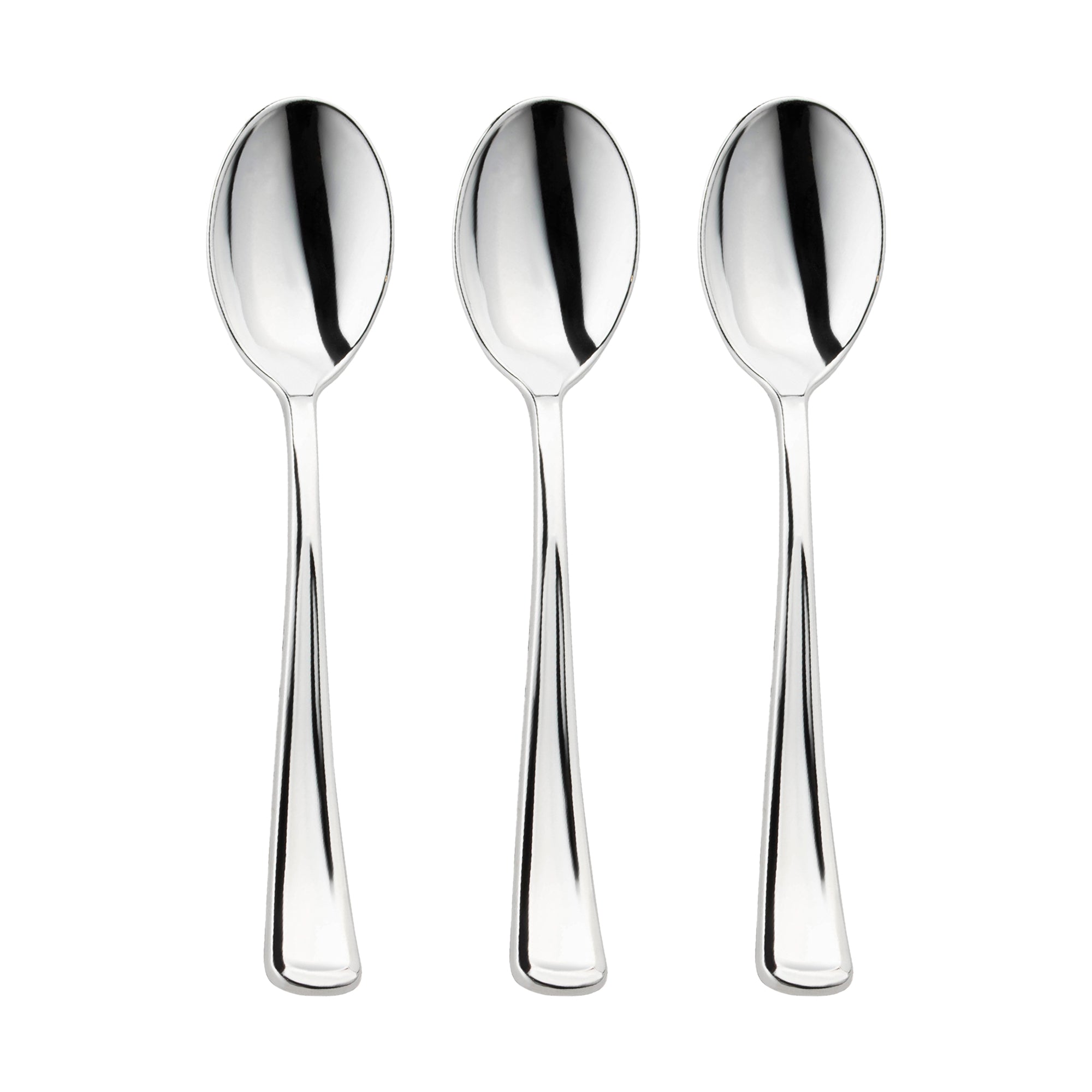 Shiny Metallic Silver Plastic Spoons