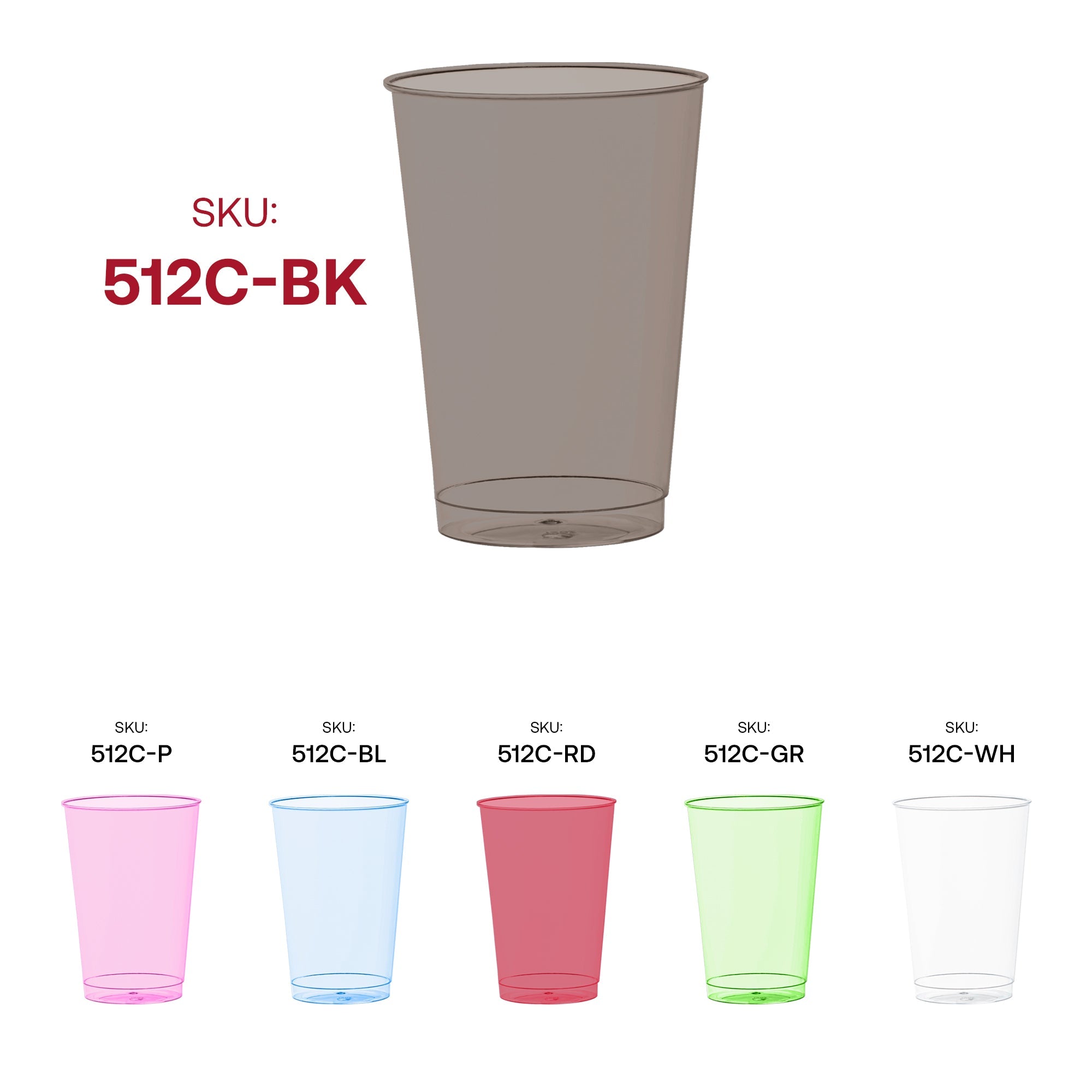Clear Black Disposable Plastic Party Cups (12 oz. )