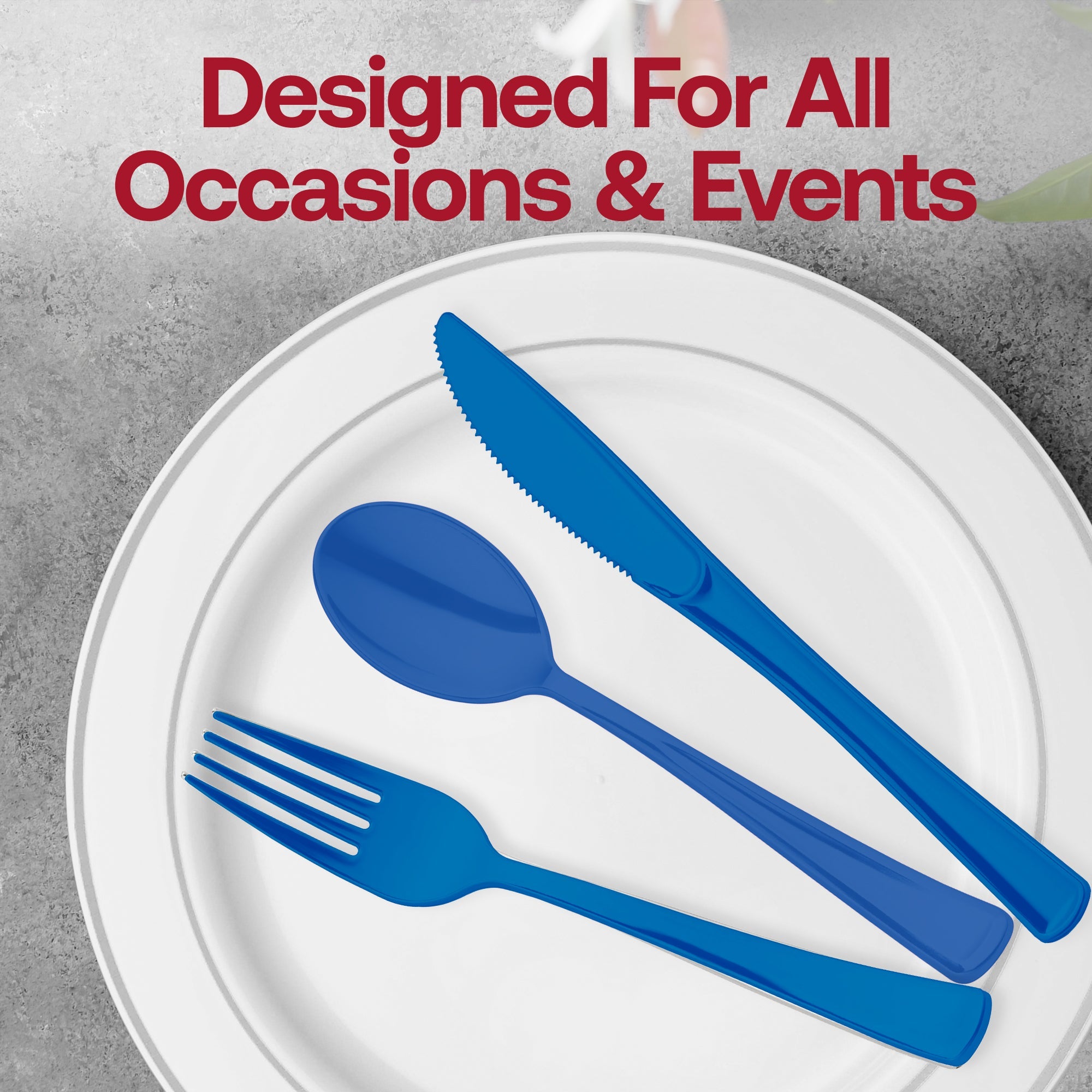 Blue Disposable Plastic Party Forks