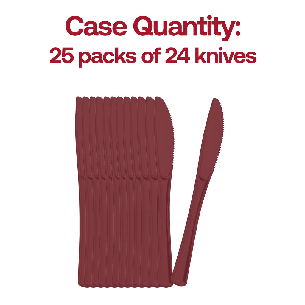 Red Disposable Plastic Party Knives