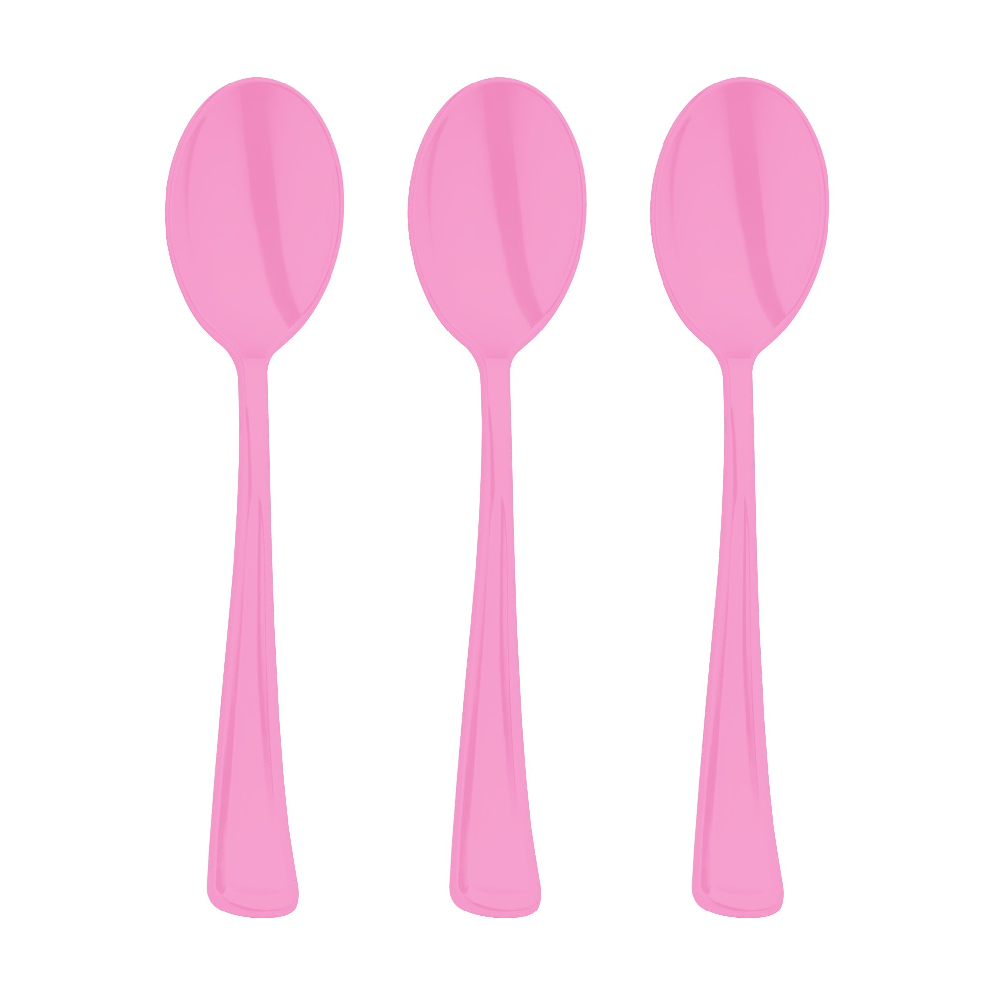 Pink Disposable Plastic Party Spoons