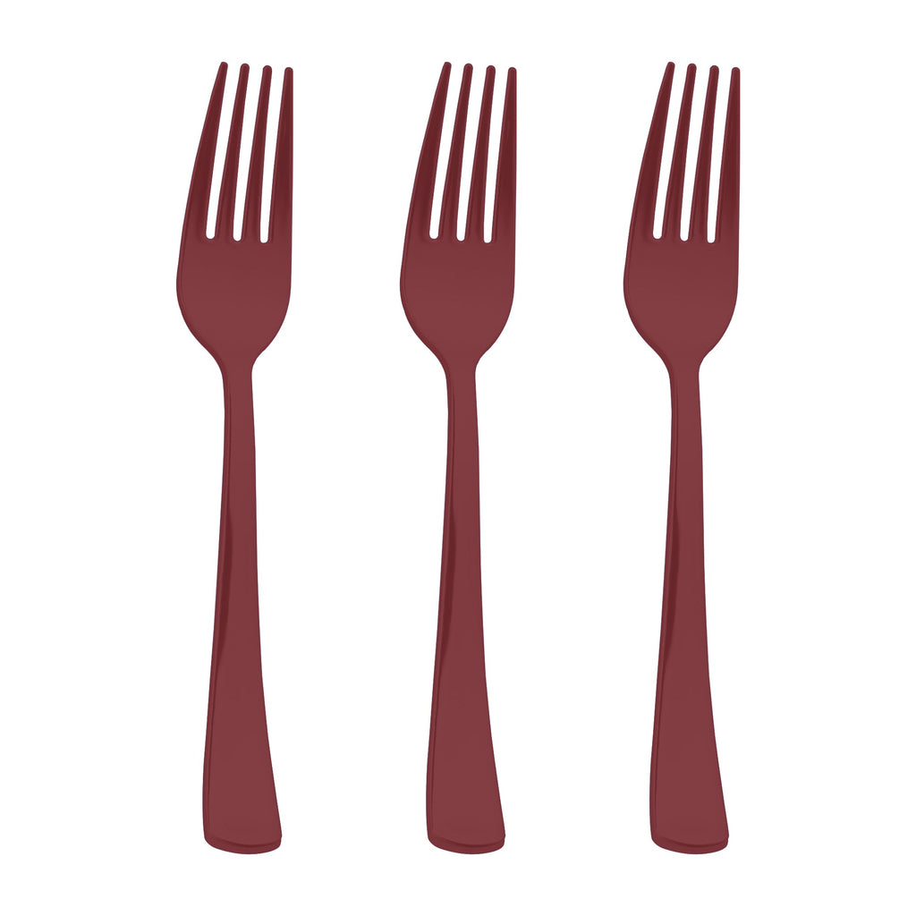 Red Disposable Plastic Party Forks