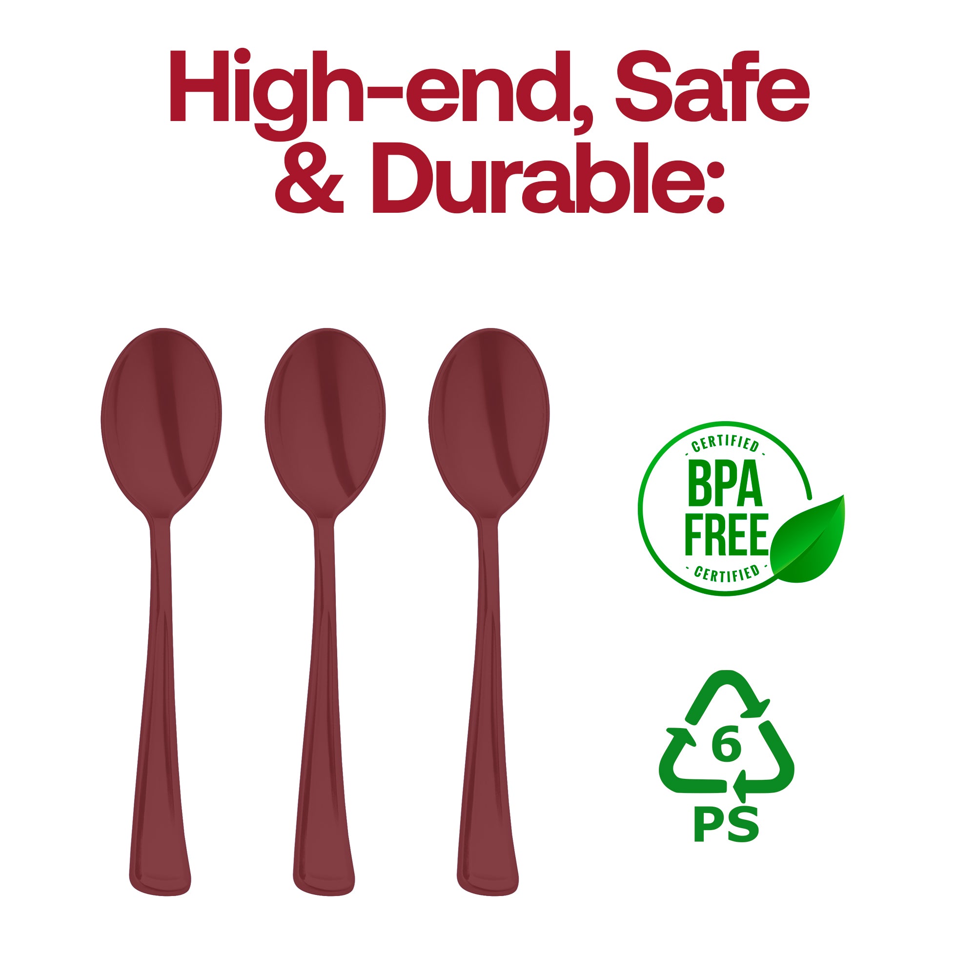 Red Disposable Plastic Party Spoons