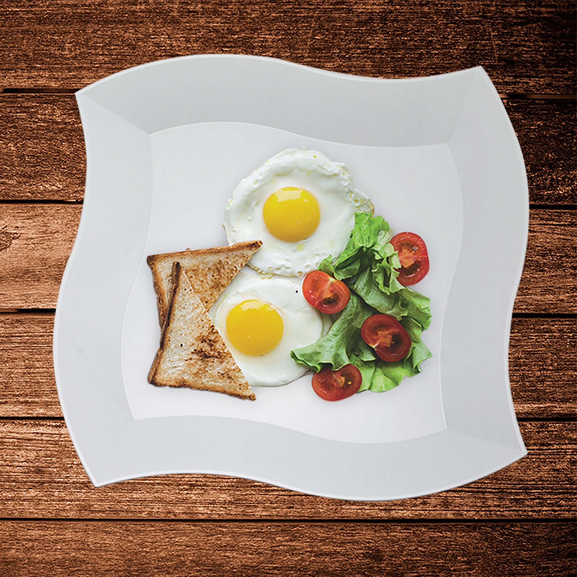 White Wave Plastic Dinnerware Value Set