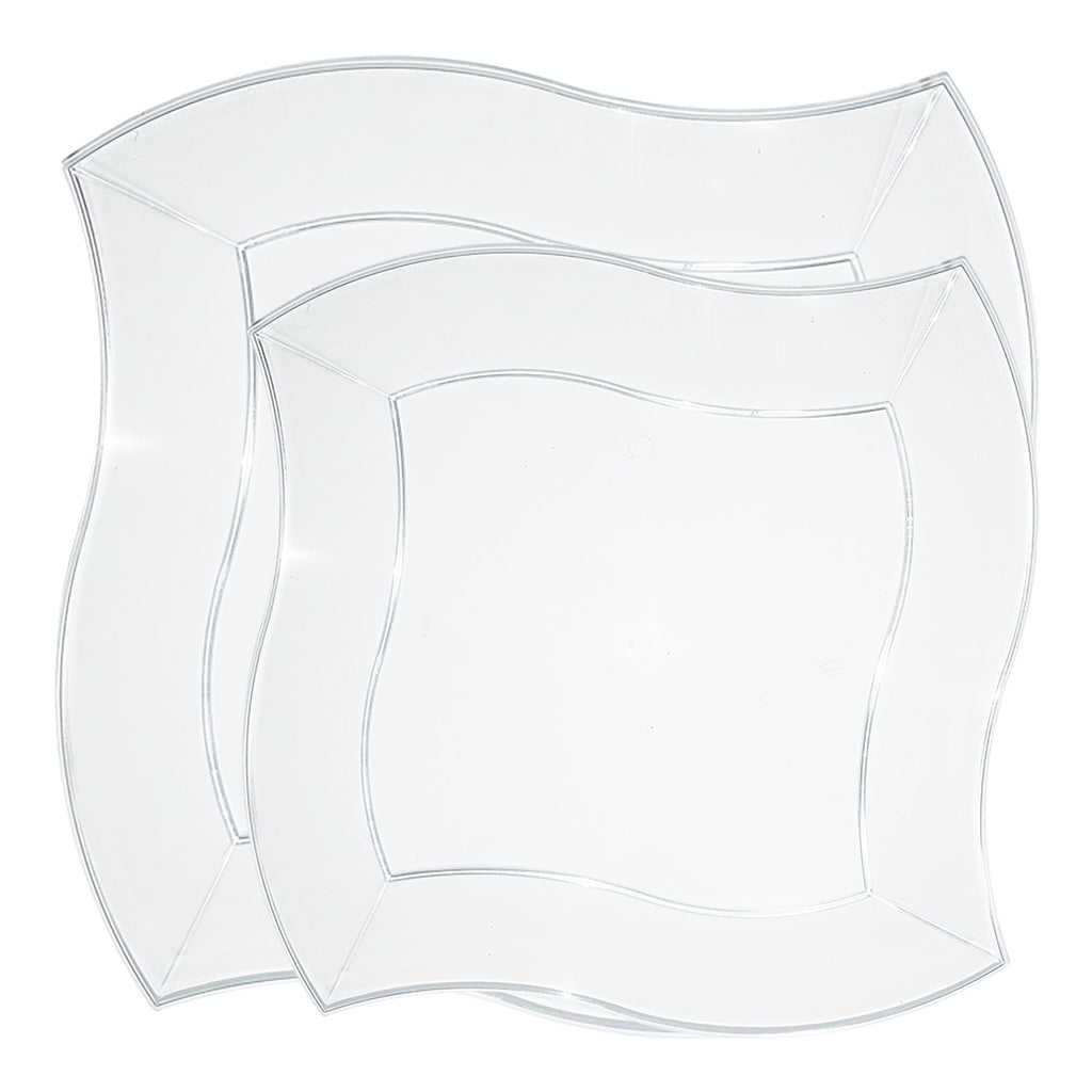 Clear Wave Plastic Dinnerware Value Set