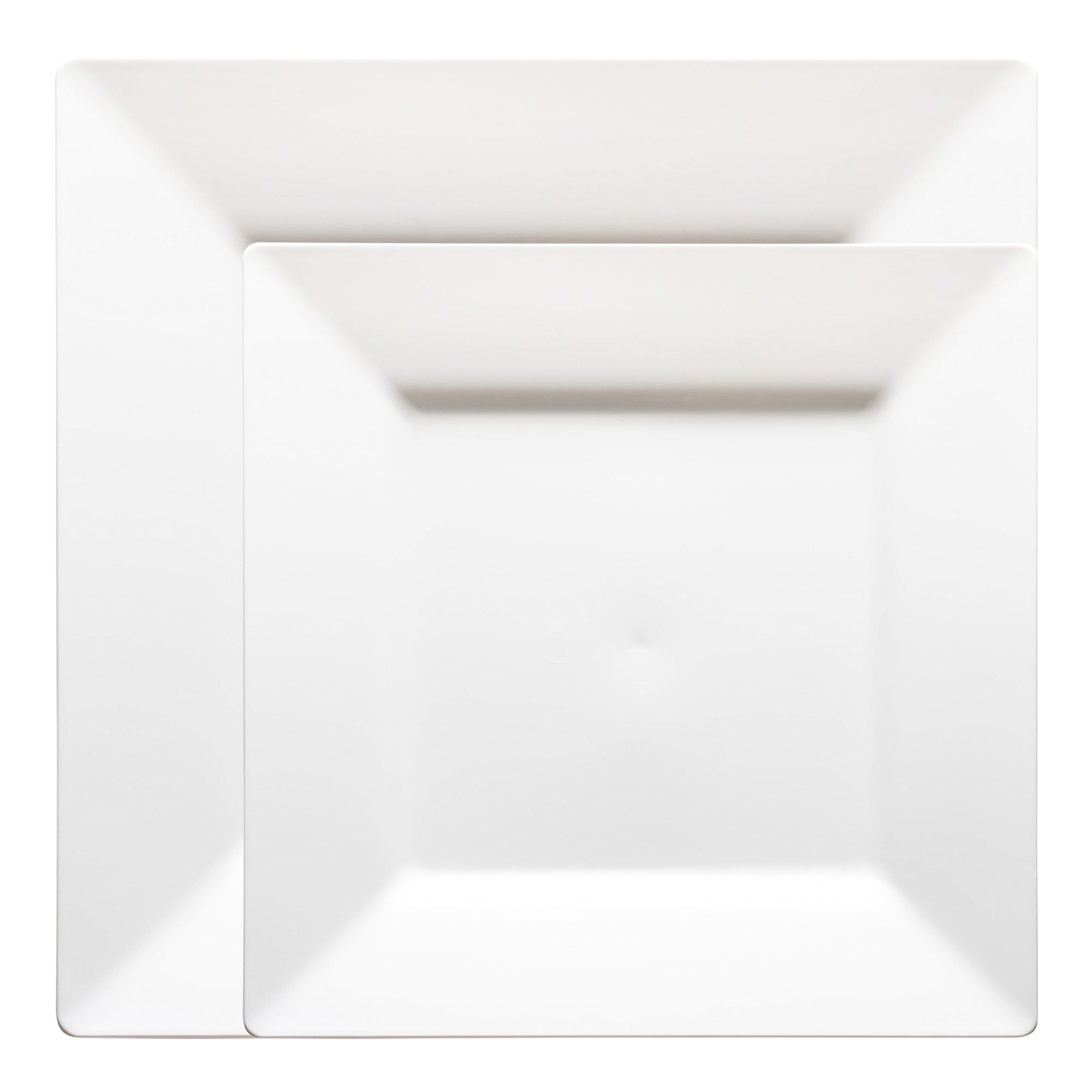 White Square Plastic Plates Dinnerware Value Set