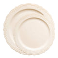 Ivory Vintage Round Disposable Plastic Dinnerware Value Set