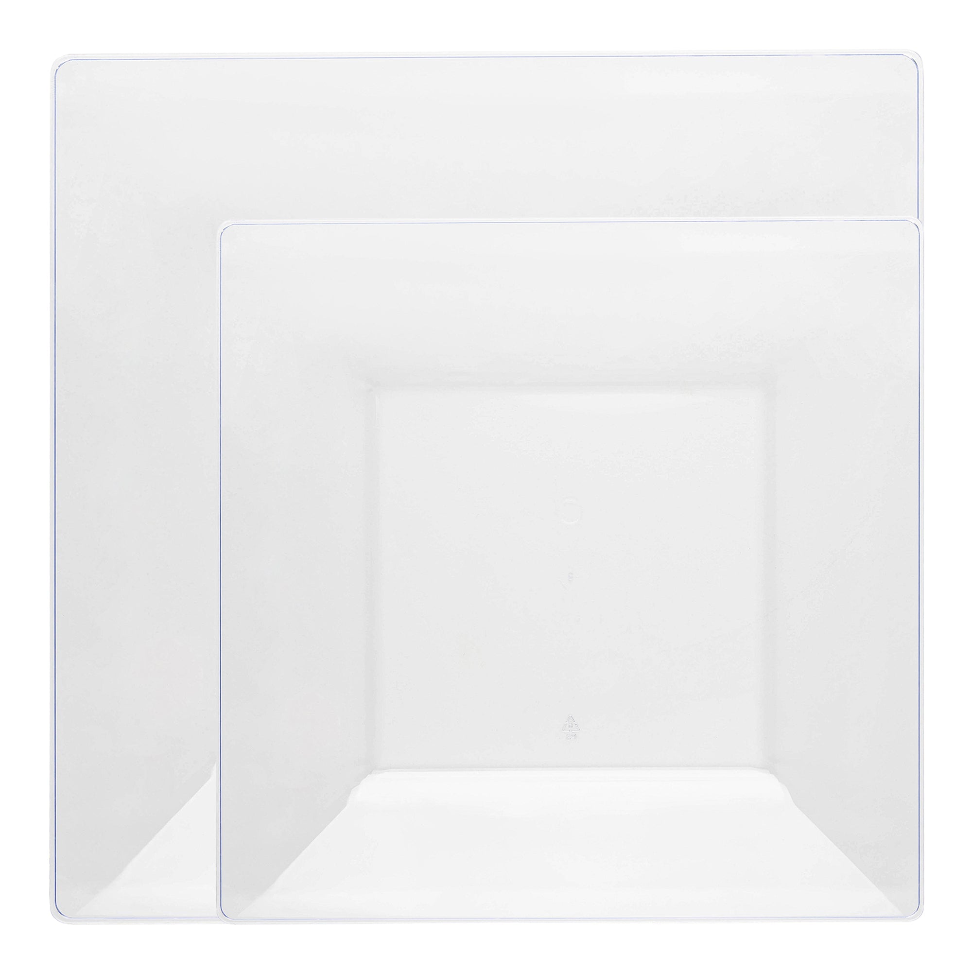 Clear Square Plastic Dinnerware Value Set