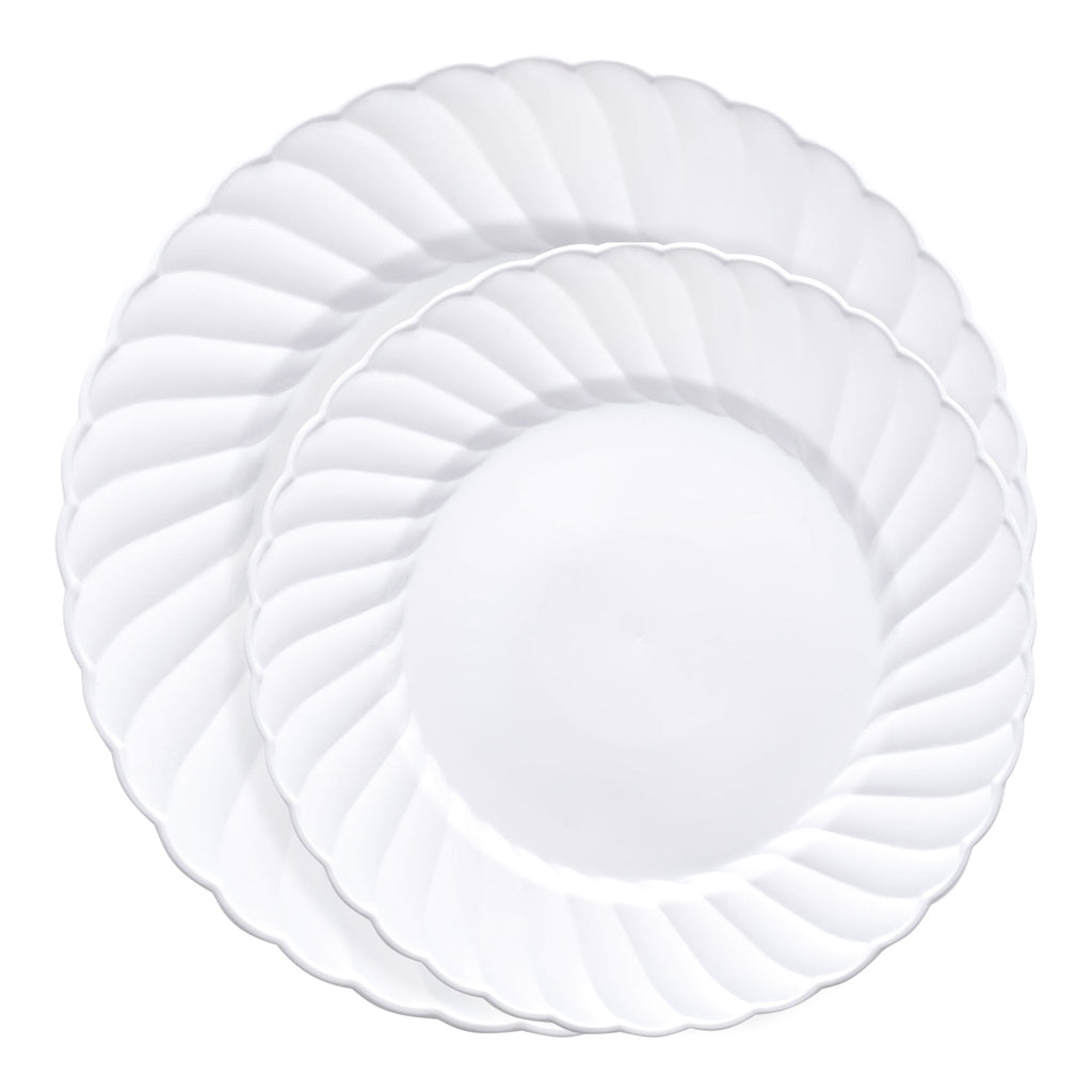 White Flair Plastic Dinnerware Value Set