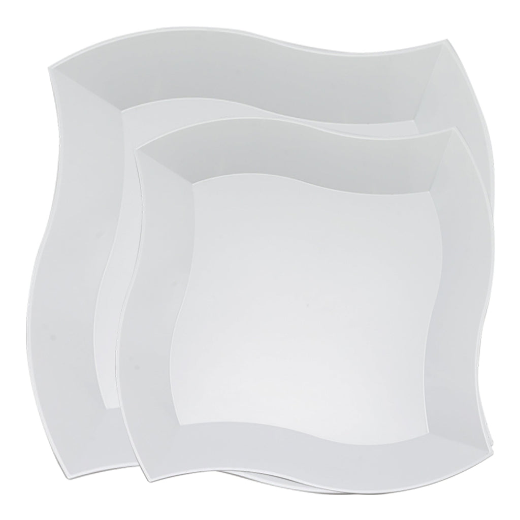 White Wave Plastic Dinnerware Value Set