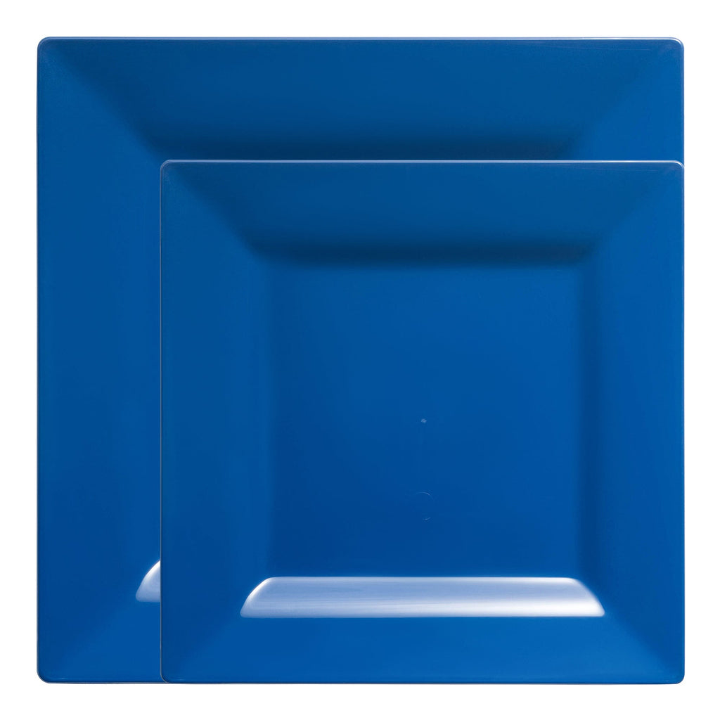 Midnight Blue Square Plastic Dinnerware Value Set
