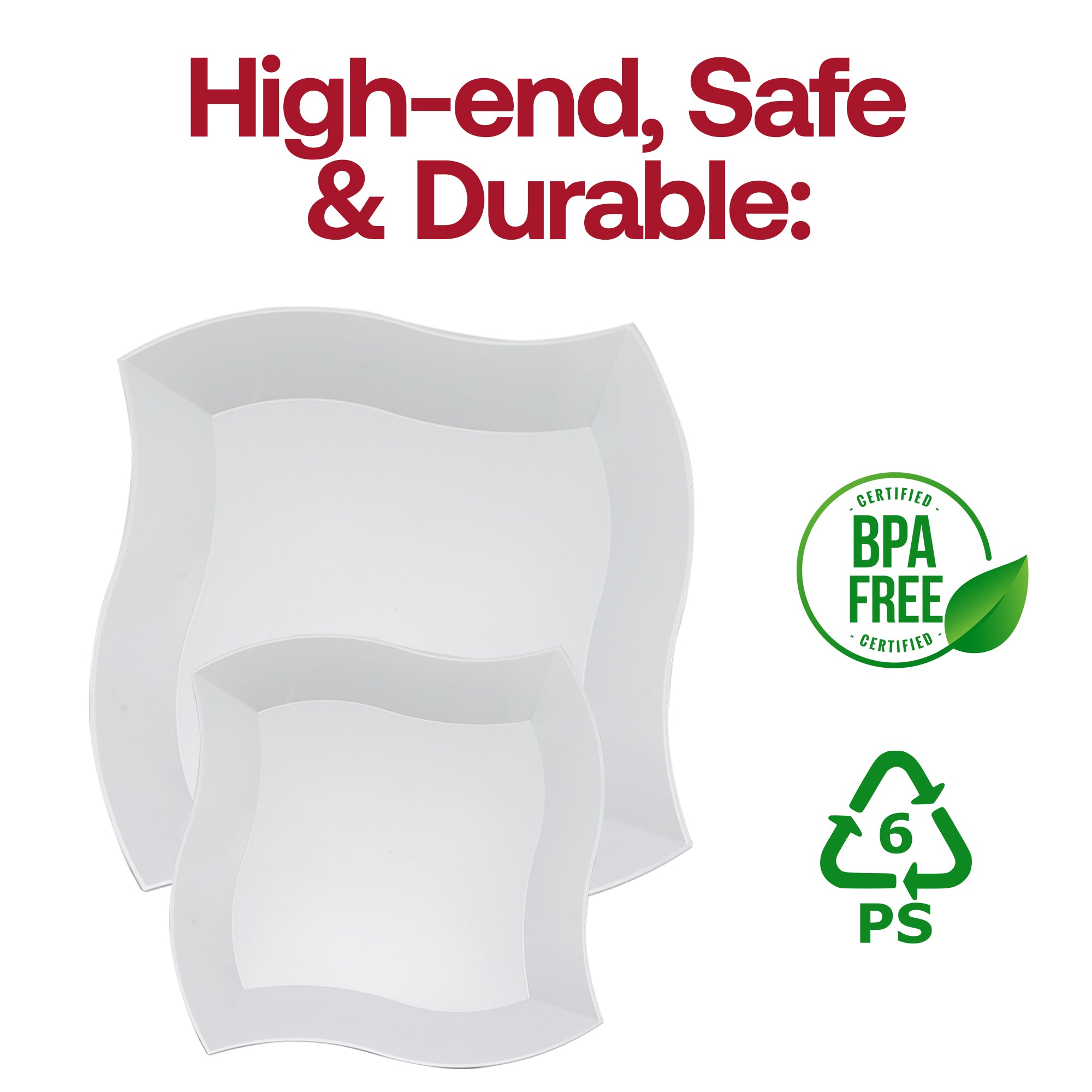 White Wave Plastic Dinnerware Value Set