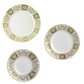 Royal Crown Derby Green Panel 18pc Plate Set