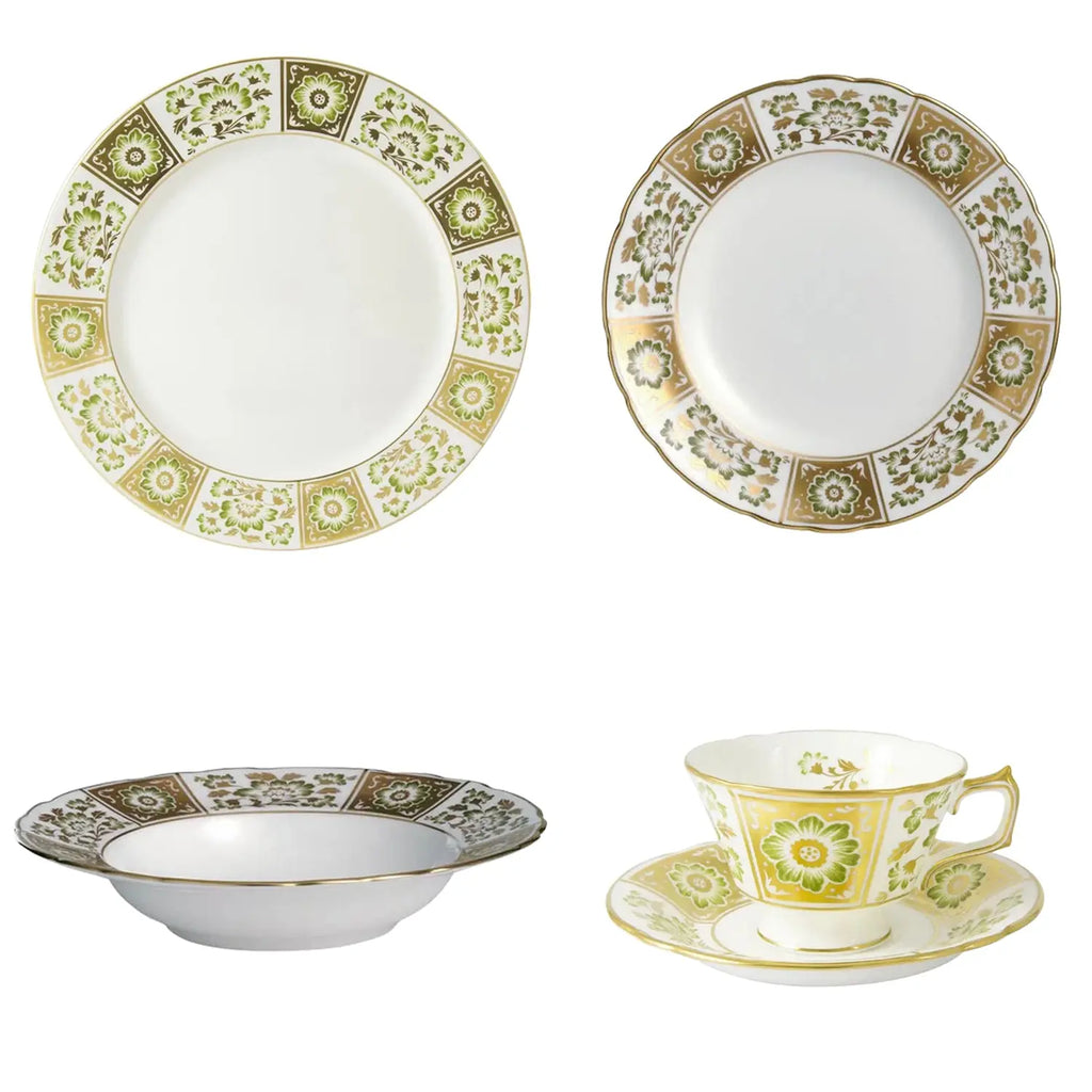 Royal Crown Derby Green Panel 30pc Dinner Set (2)