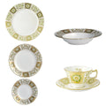 Royal Crown Derby Green Panel 36 Pc Dinner Set