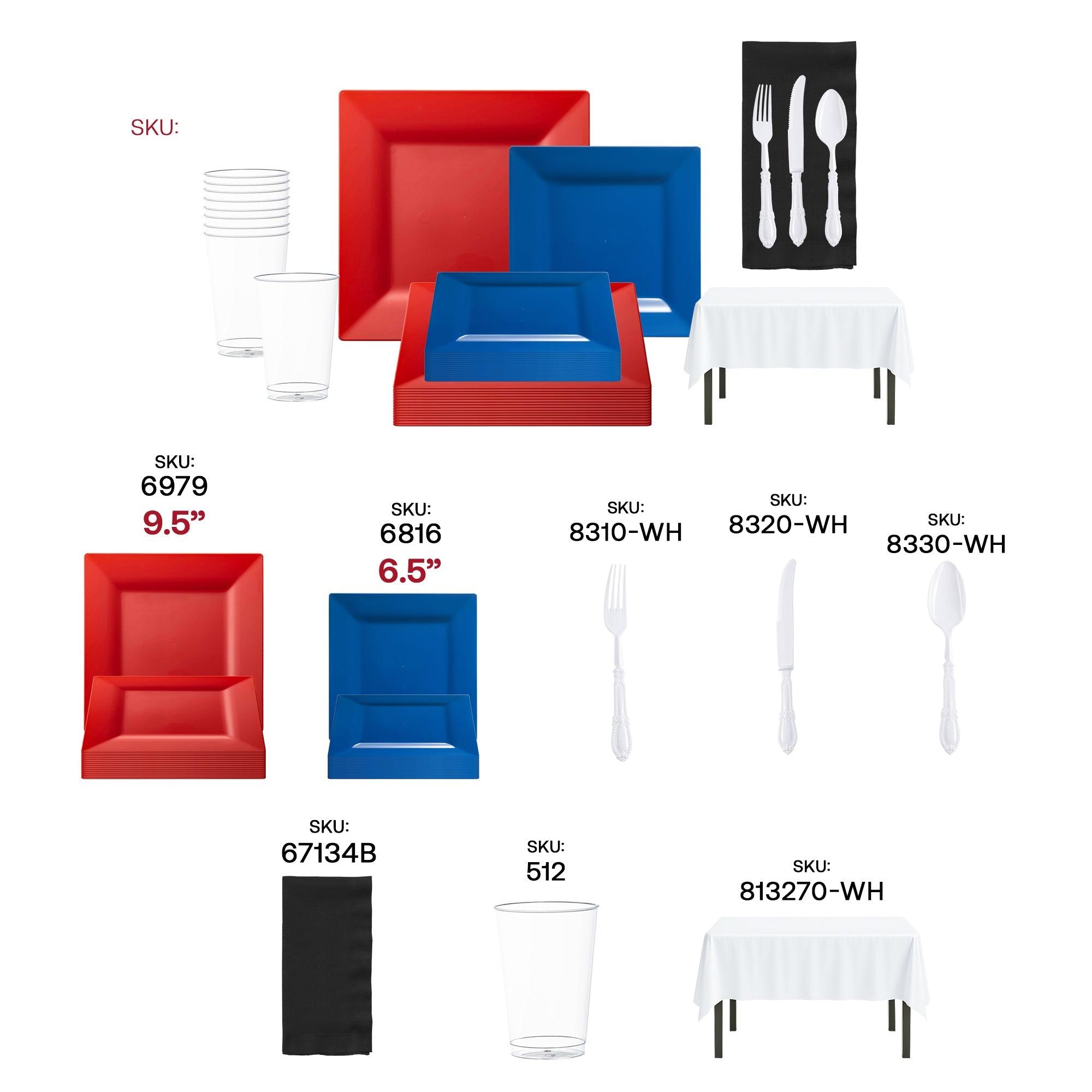Red, Blue and White NFL / NBA / MLB Set