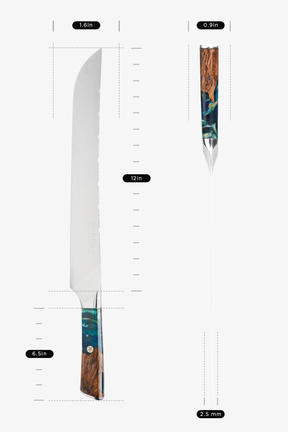 Slicing & Carving Knife 12" | Green Handle | Valhalla Series | Dalstrong ©
