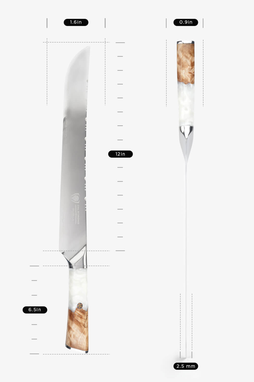 Slicing & Carving Knife 12" | White Handle | Valhalla Series | Dalstrong ©