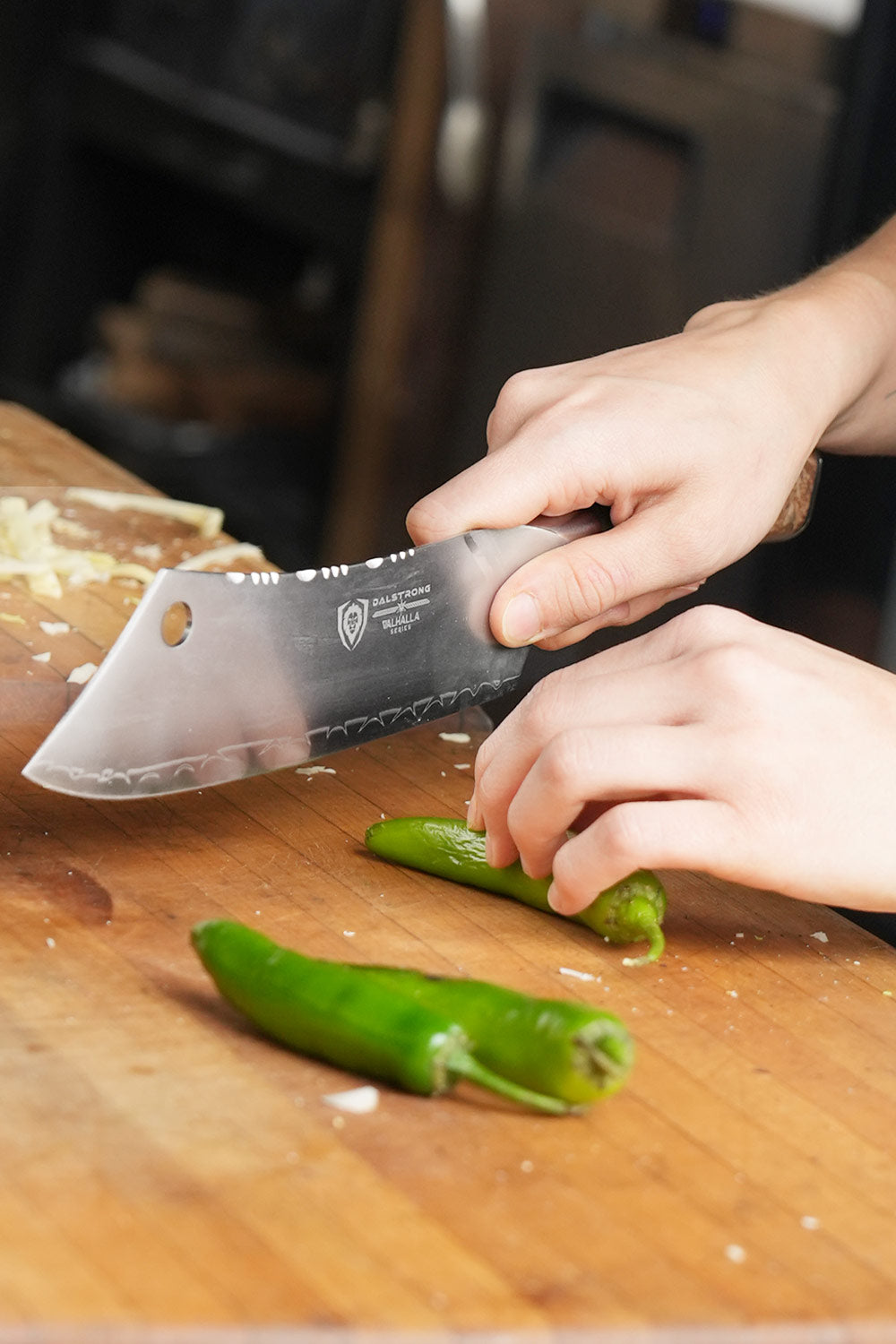 Chef & Cleaver Crixus Knife 8" | White Handle | Valhalla Series | Dalstrong ©