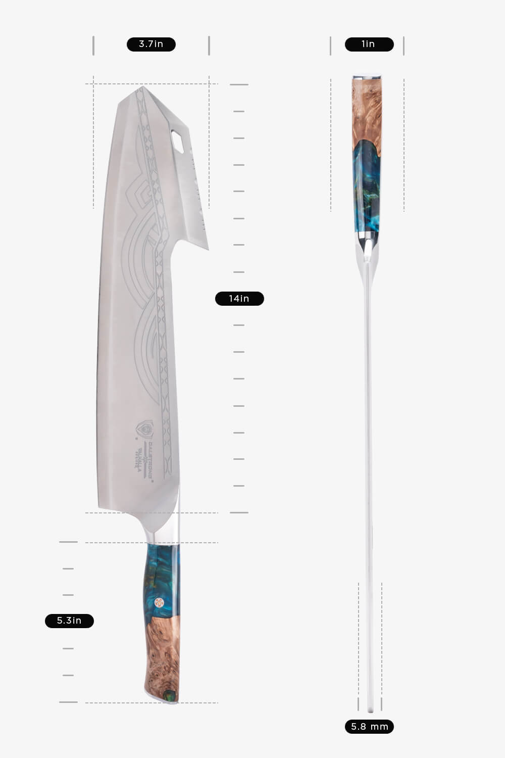 Annihilator Meat Cleaver with Stand 14" | Valhalla Series | Dalstrong ©