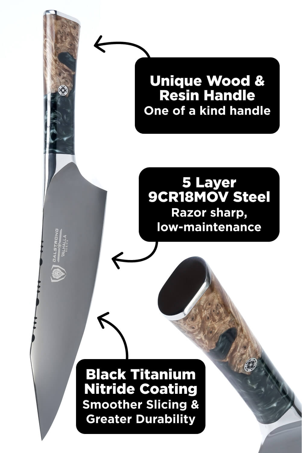 Chef's Knife 8" | Valhalla Series | Ravenstone Edition | Dalstrong ©