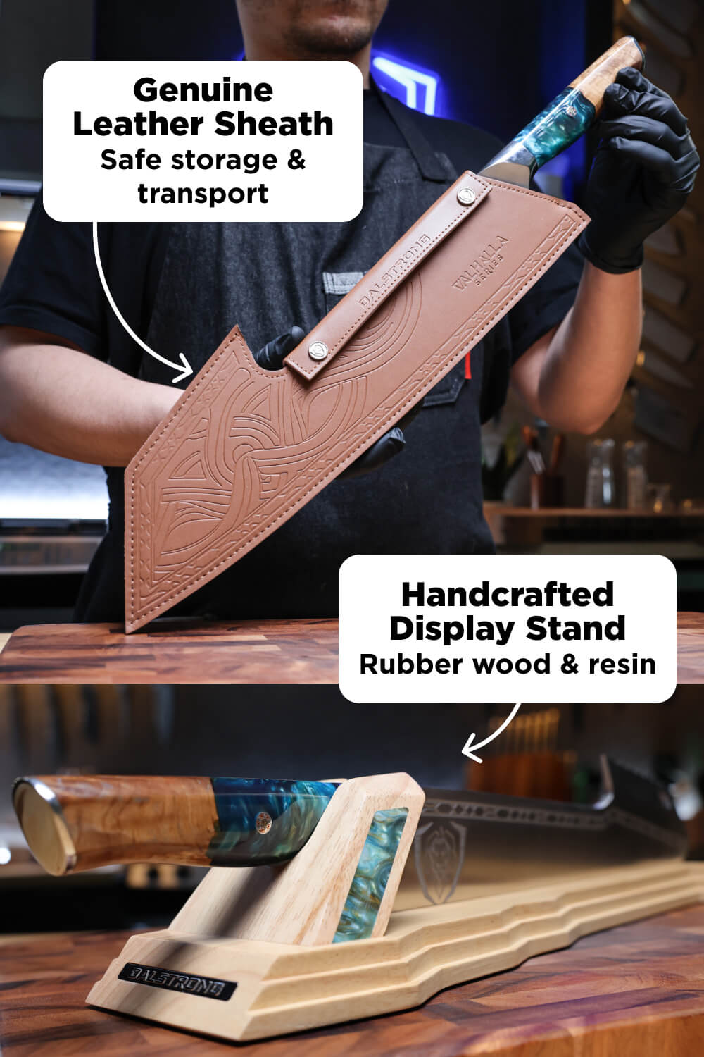Annihilator Meat Cleaver with Stand 14" | Valhalla Series | Dalstrong ©
