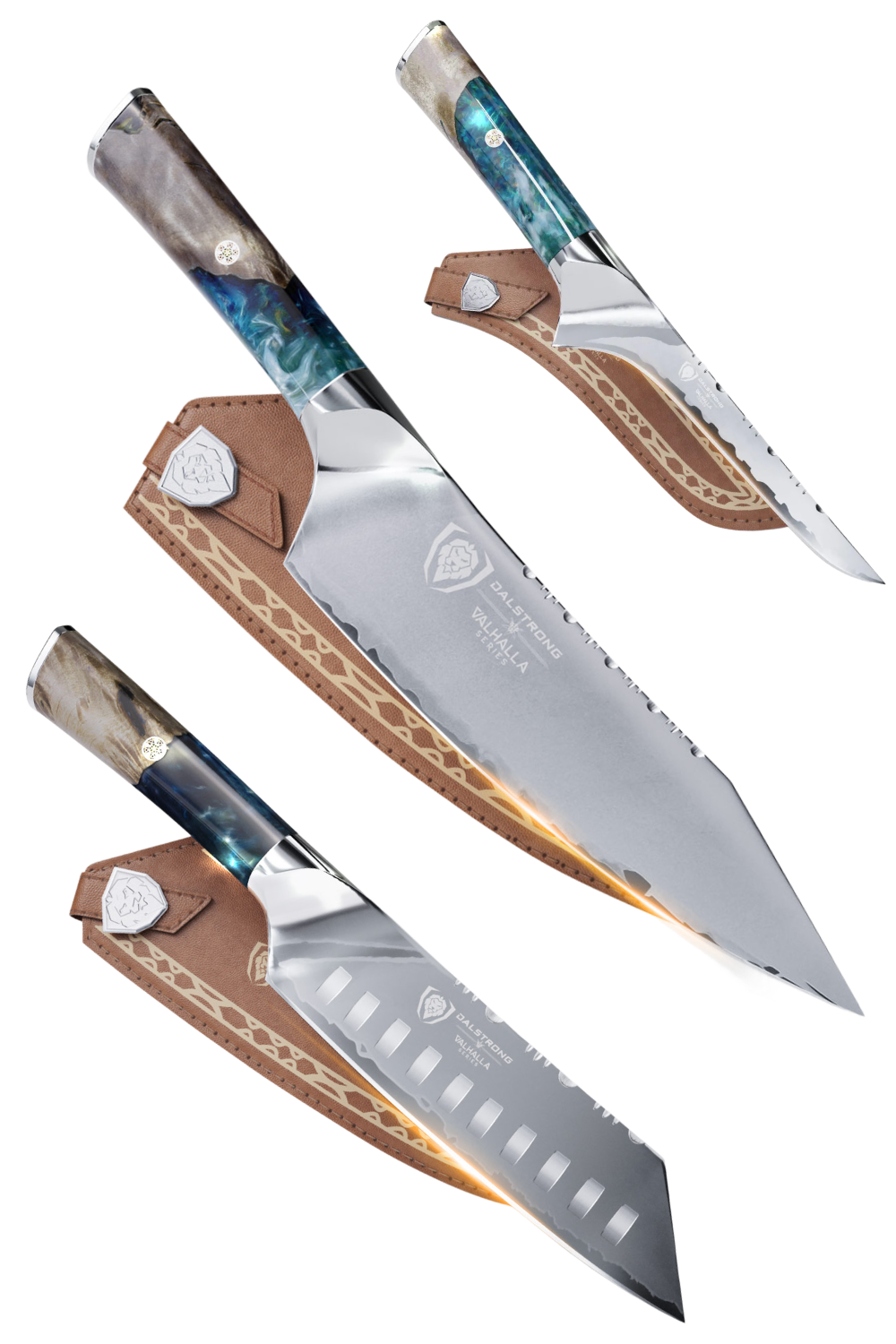 Valhalla Pro | 9.5" Chef Knife + 7" Santoku Knife + 6.5" Fillet Knife