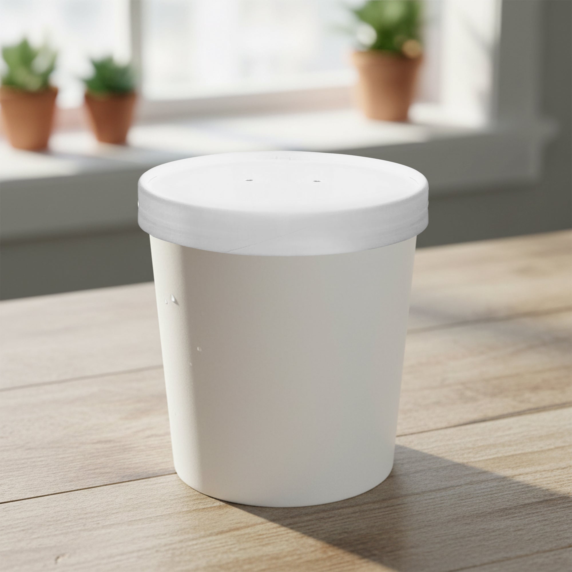 16 oz Squat Paper Soup Cups with Paper Lids