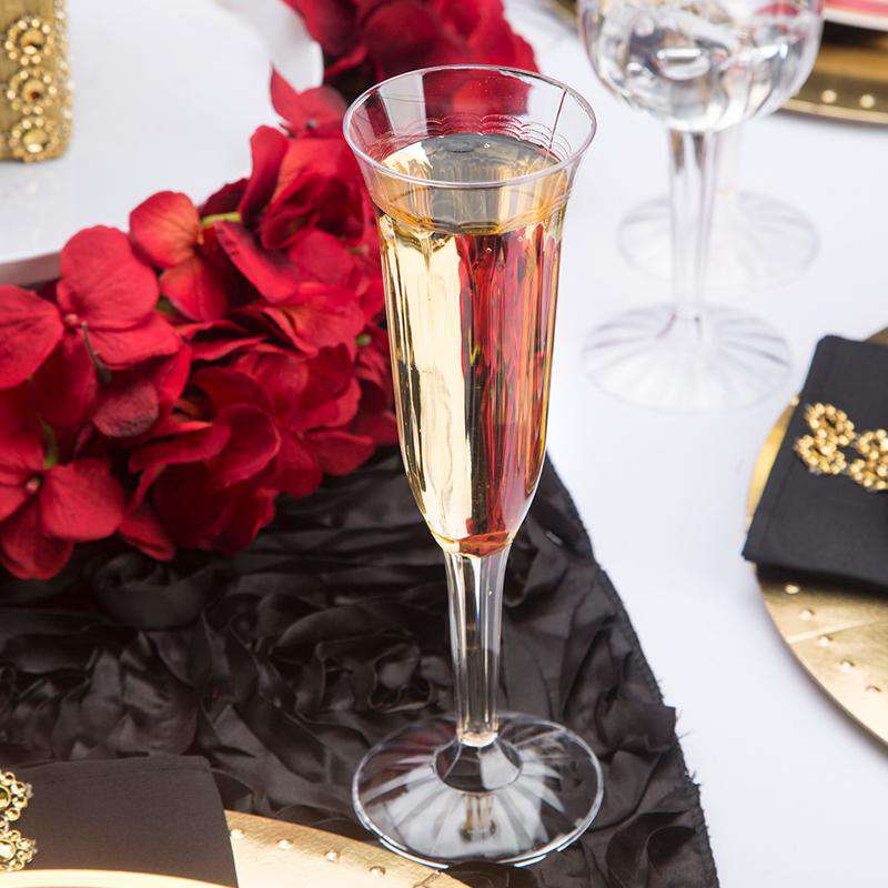 Clear Plastic Champagne Flutes (5 oz. )
