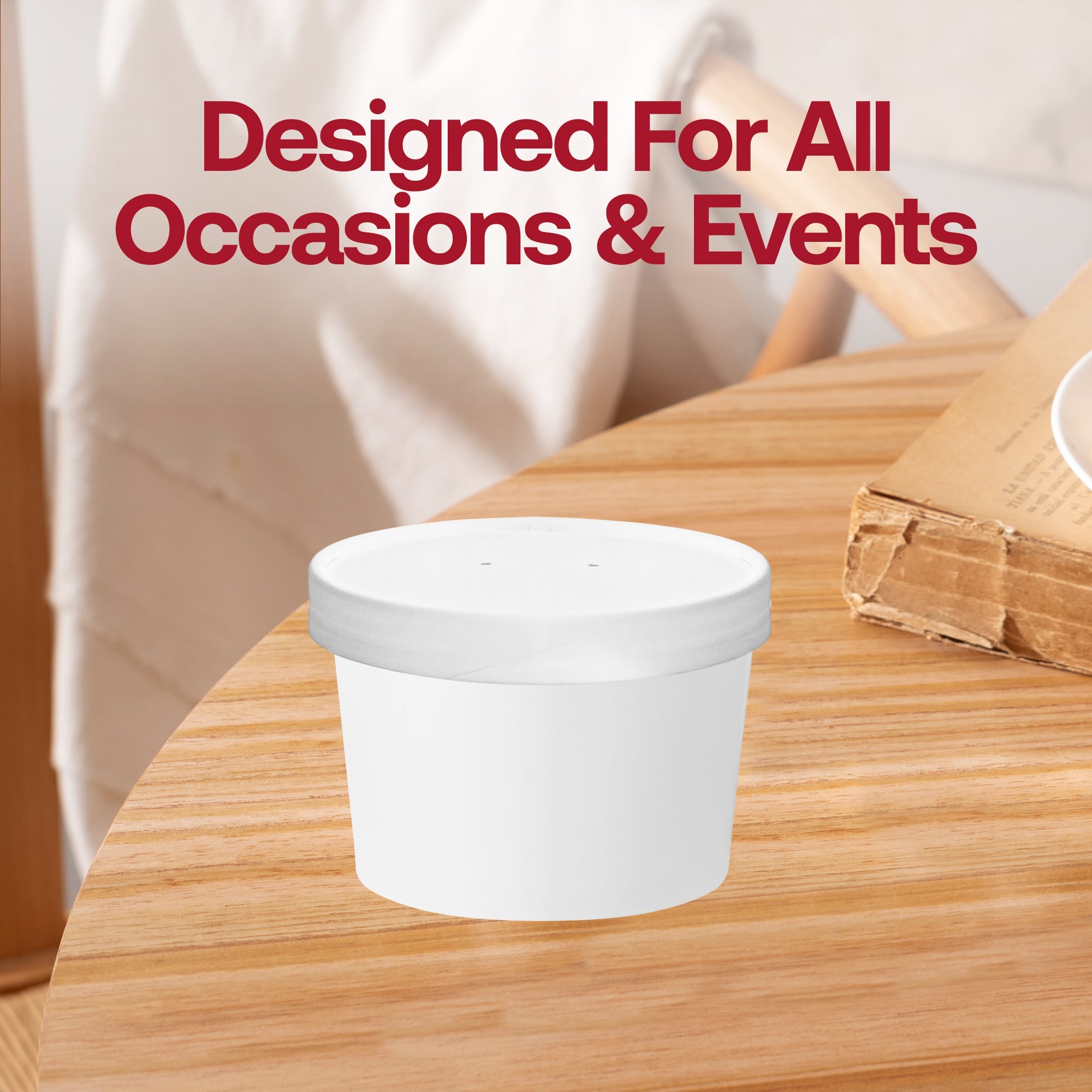 6 oz Squat Paper Soup Cups with Paper Lids
