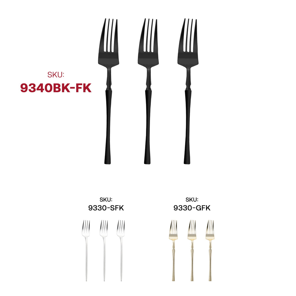 Solid Black Moderno Disposable Plastic Dinner Forks