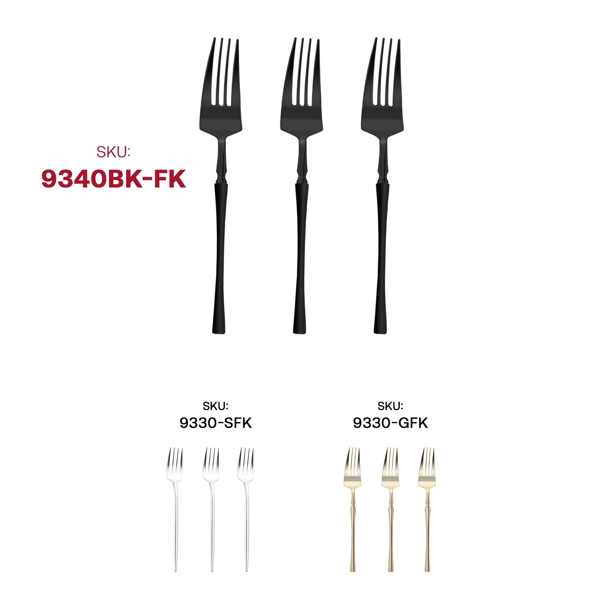Solid Black Moderno Disposable Plastic Dinner Forks