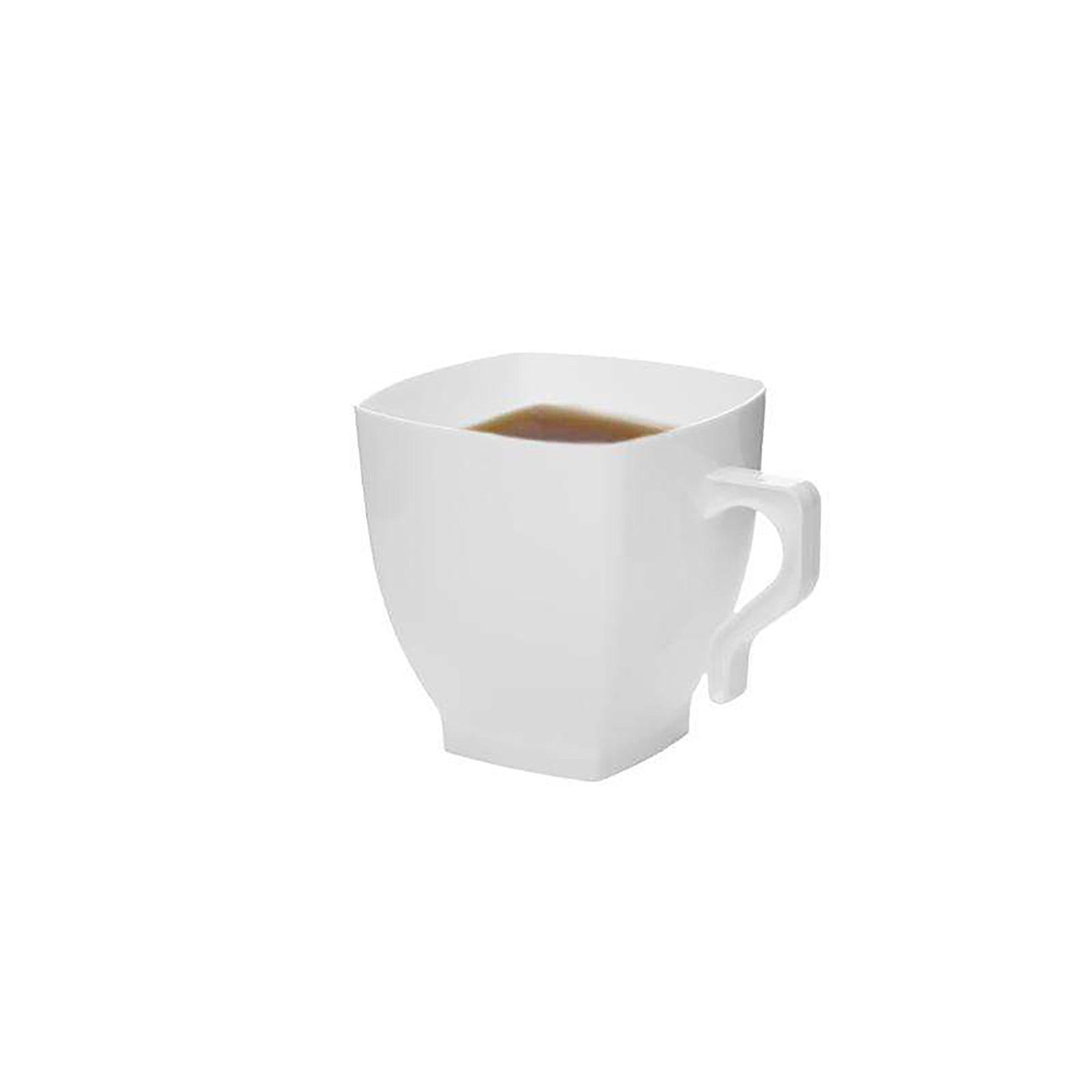 White Square Plastic Coffee Mugs (8 oz. )