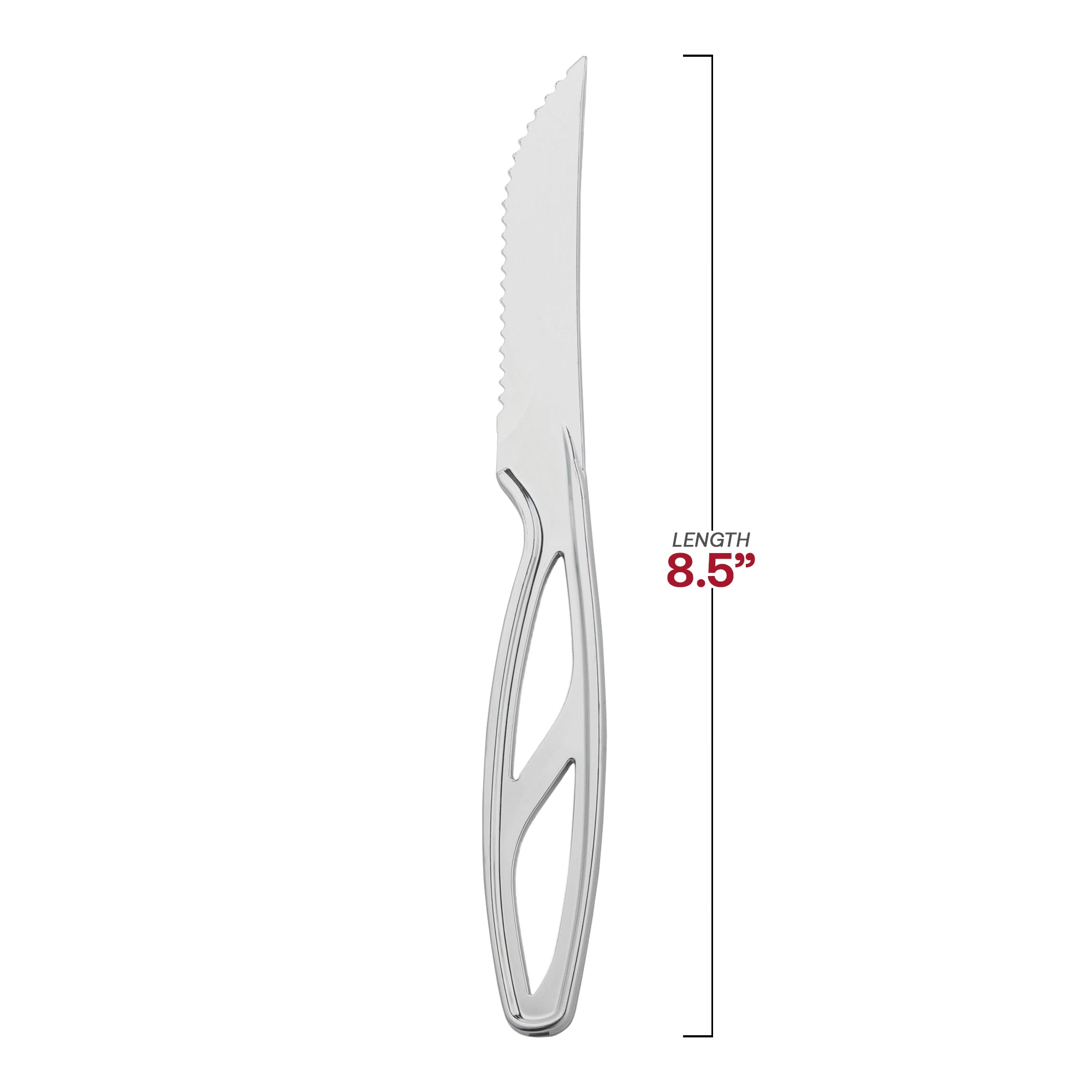 Silver Disposable Plastic Steak Knives
