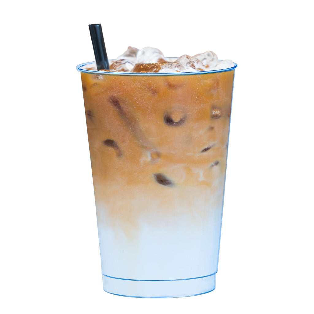 Clear Blue Disposable Plastic Party Cups (12 oz. )