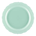 Turquoise Vintage Round Disposable Plastic Dinner Plates (10")